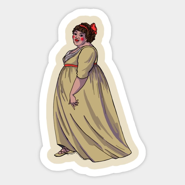 1800s Historical Fatty- no background! Sticker by Historical Fatshion